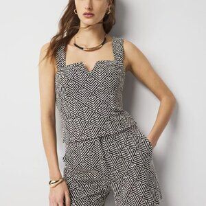 new WHITE HOUSE BLACK MARKET geometric stitched bustier top 4 8